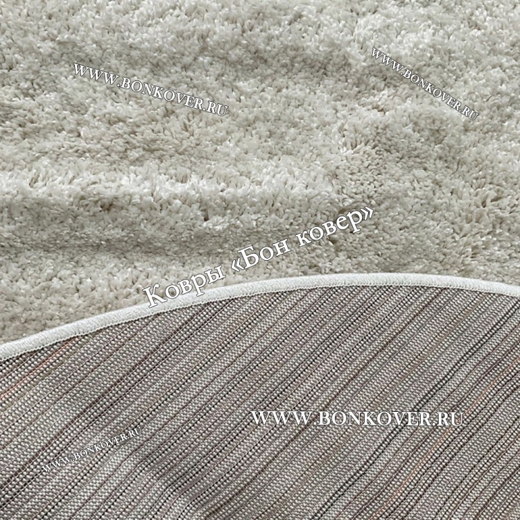 Длинноворсный Ковер Шагги Белый Овальный