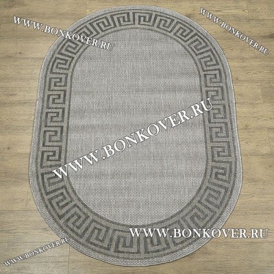 Безворсовый Ковер Дизайн 13 Серый Овал